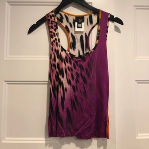 Just Cavalli colorful animal print racer back.